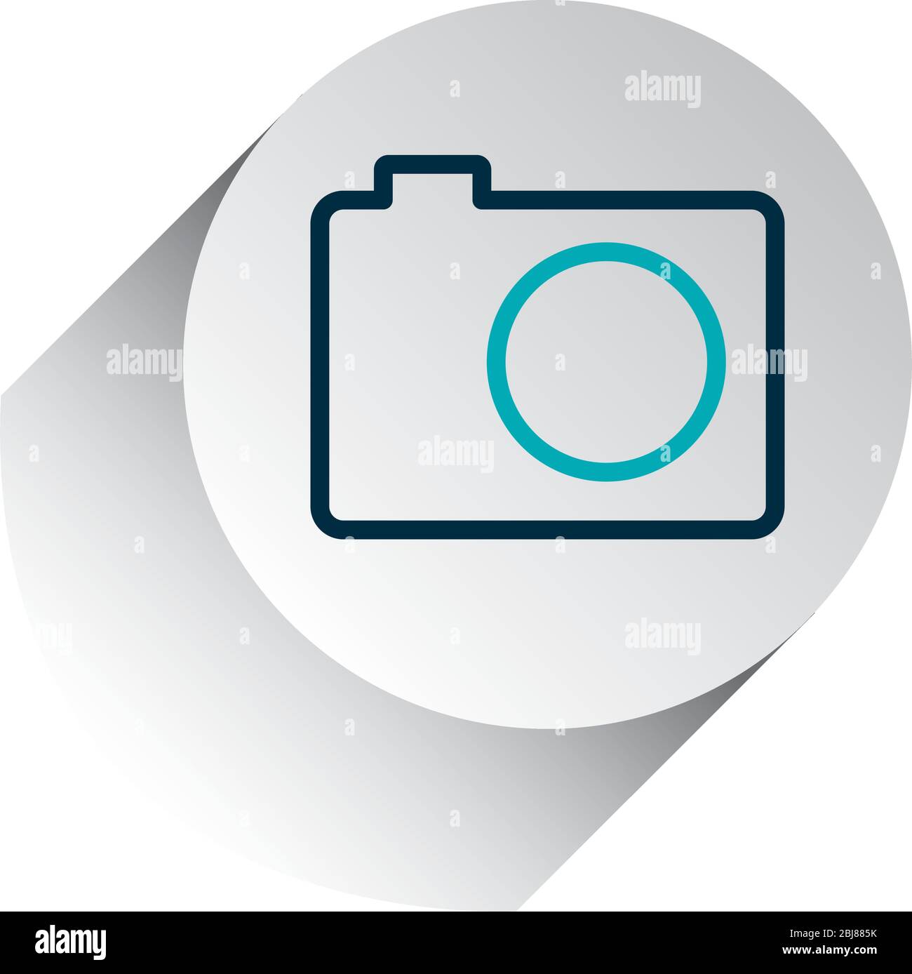 photographic camera icon over white background, line gradient style ...