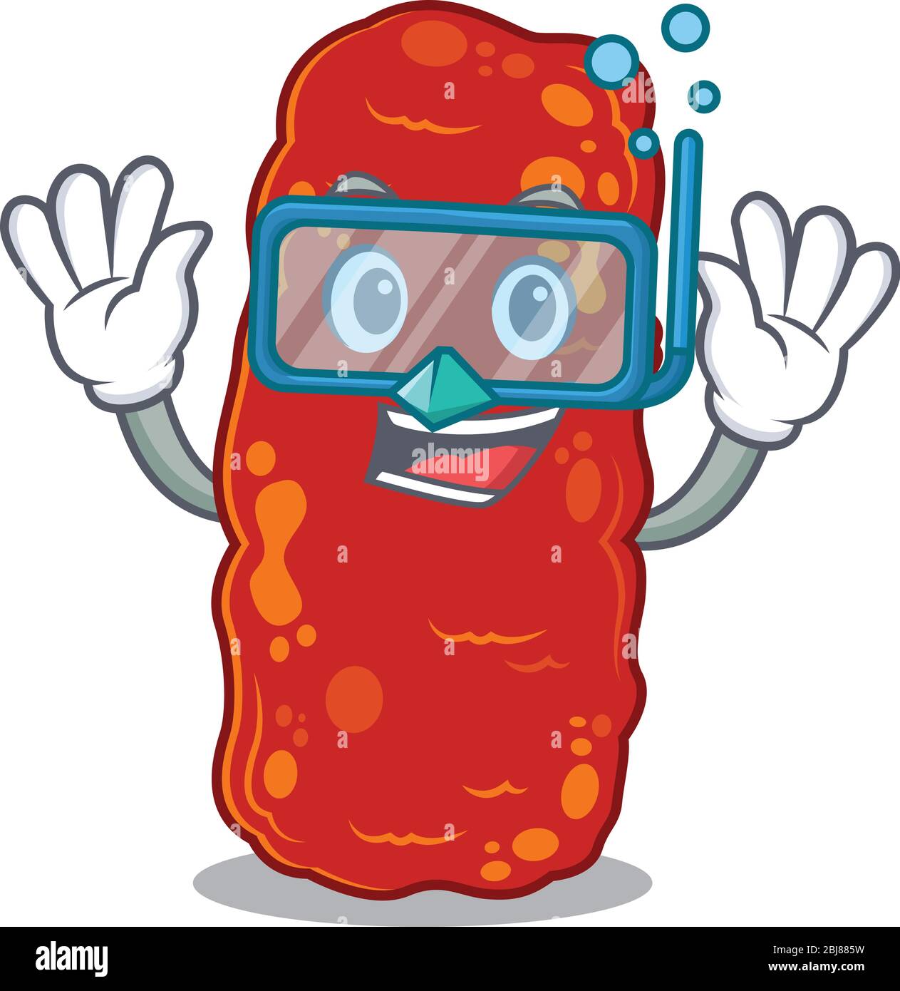 Acinetobacter bacteria mascot design concept wearing diving glasses Stock Vector