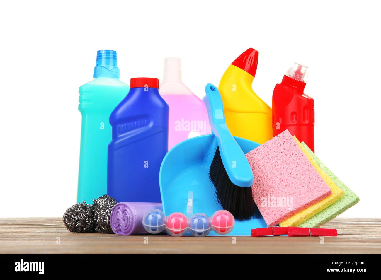 Cleaning supplies on the floor Stock Photo Alamy