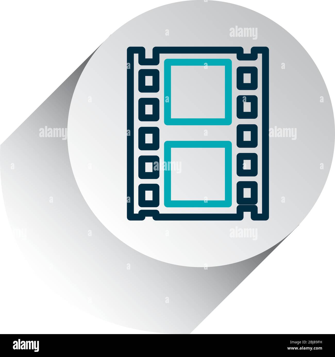 smartphone app buttons concept, video tape icon over white background