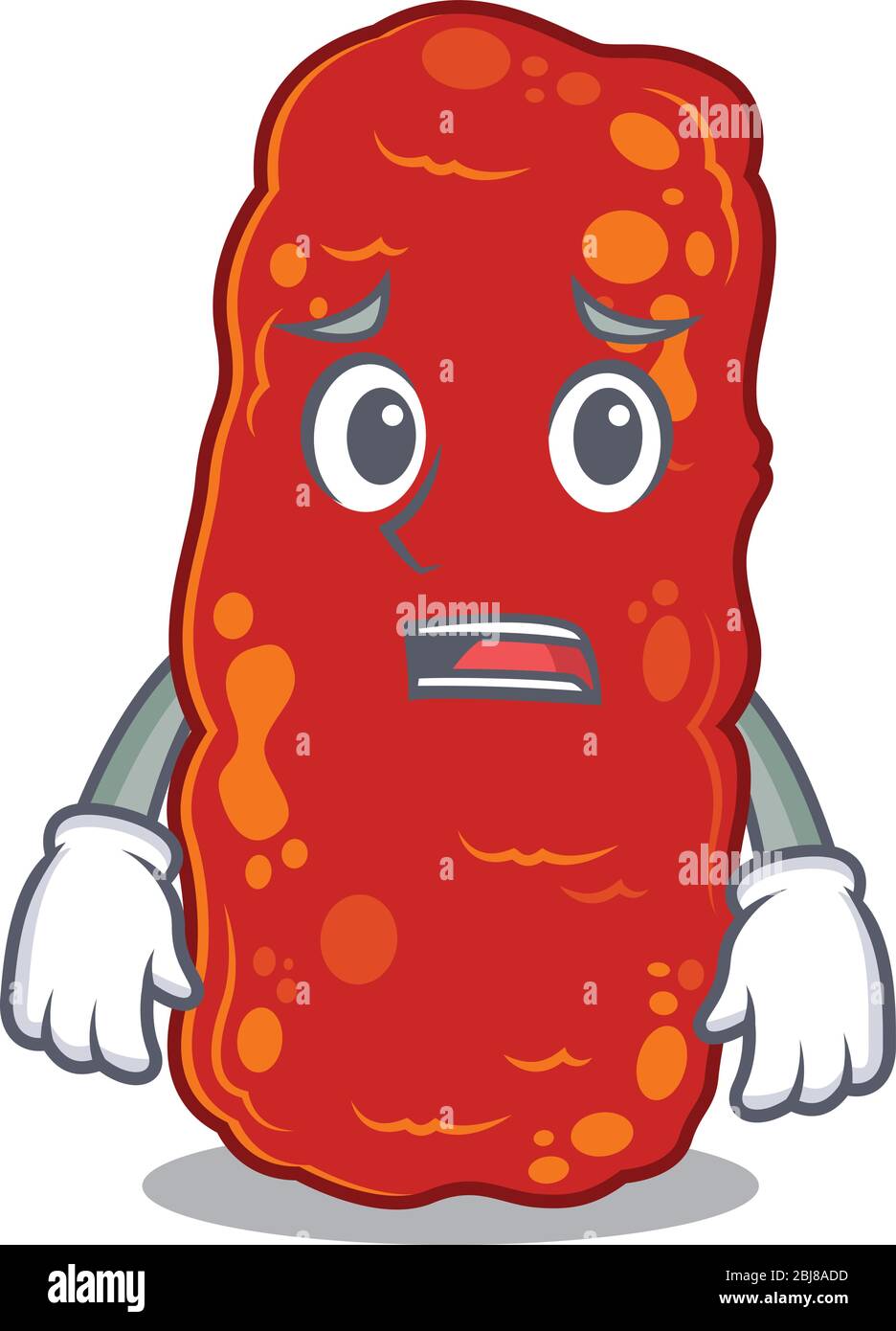 Cartoon design style of acinetobacter bacteria showing worried face Stock Vector