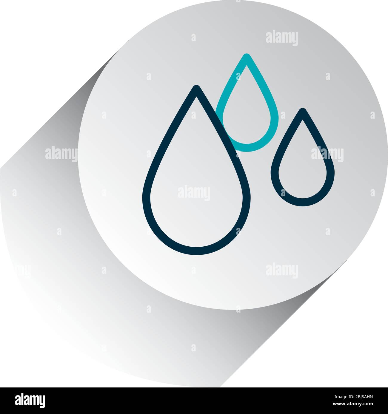 water drops icon over white background, line gradient style, vector ...