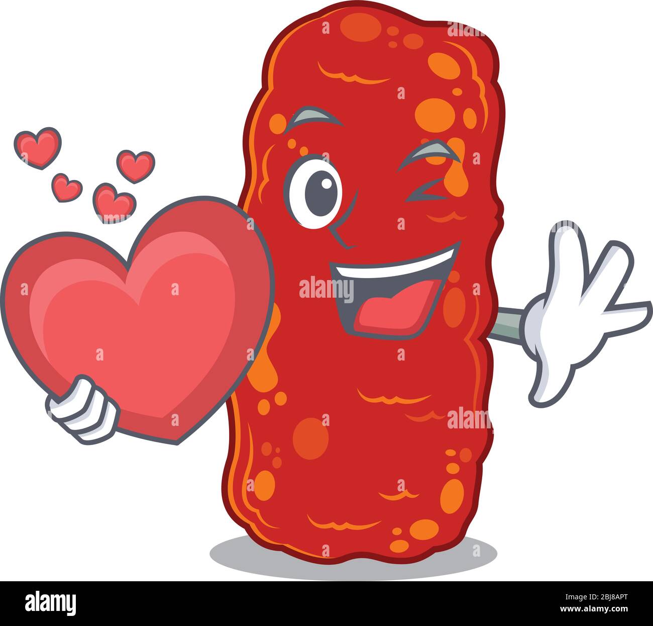 A sweet acinetobacter bacteria cartoon character style with a heart Stock Vector