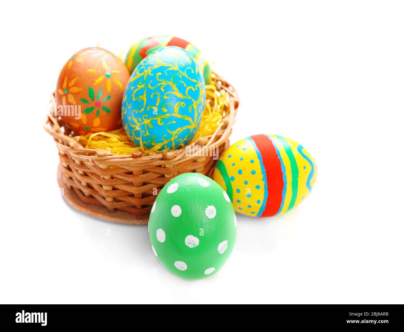 Colorful Easter eggs isolated on white Stock Photo - Alamy
