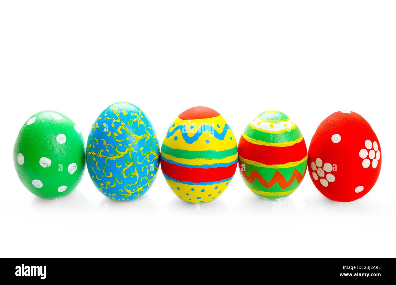 Colorful Easter eggs isolated on white Stock Photo - Alamy