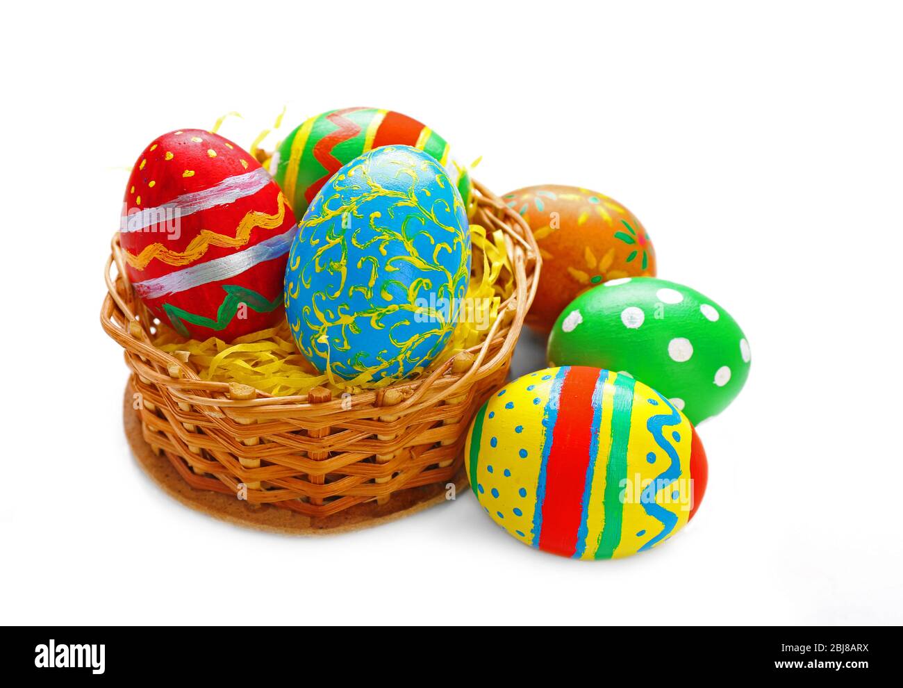 Colorful Easter eggs isolated on white Stock Photo - Alamy