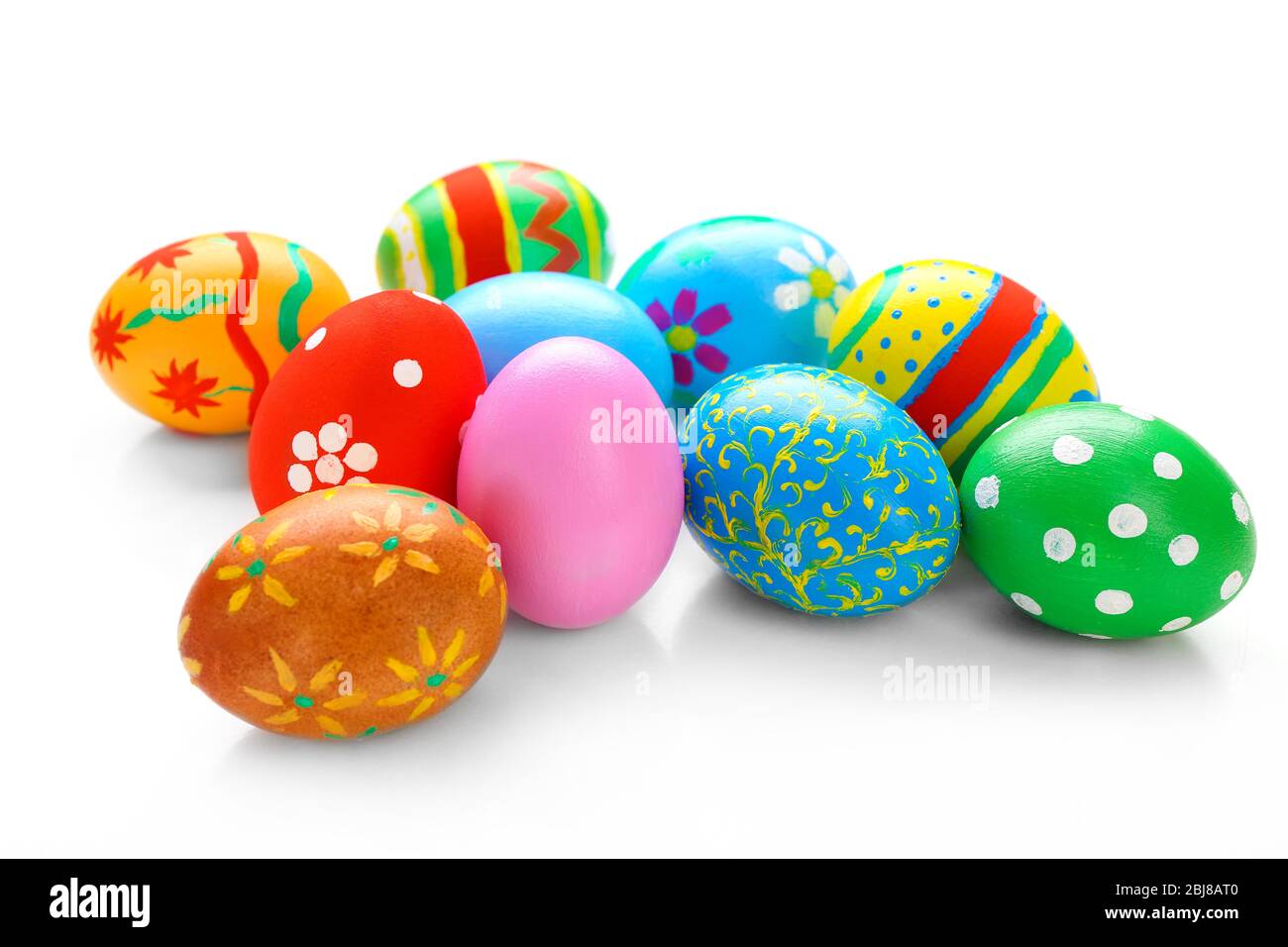 Colorful Easter eggs isolated on white Stock Photo - Alamy