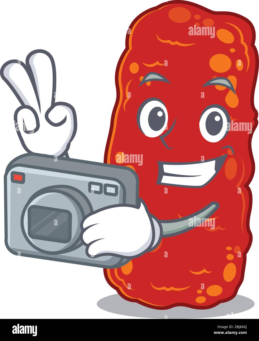 Acinetobacter bacteria mascot design as a professional photographer working with camera Stock Vector