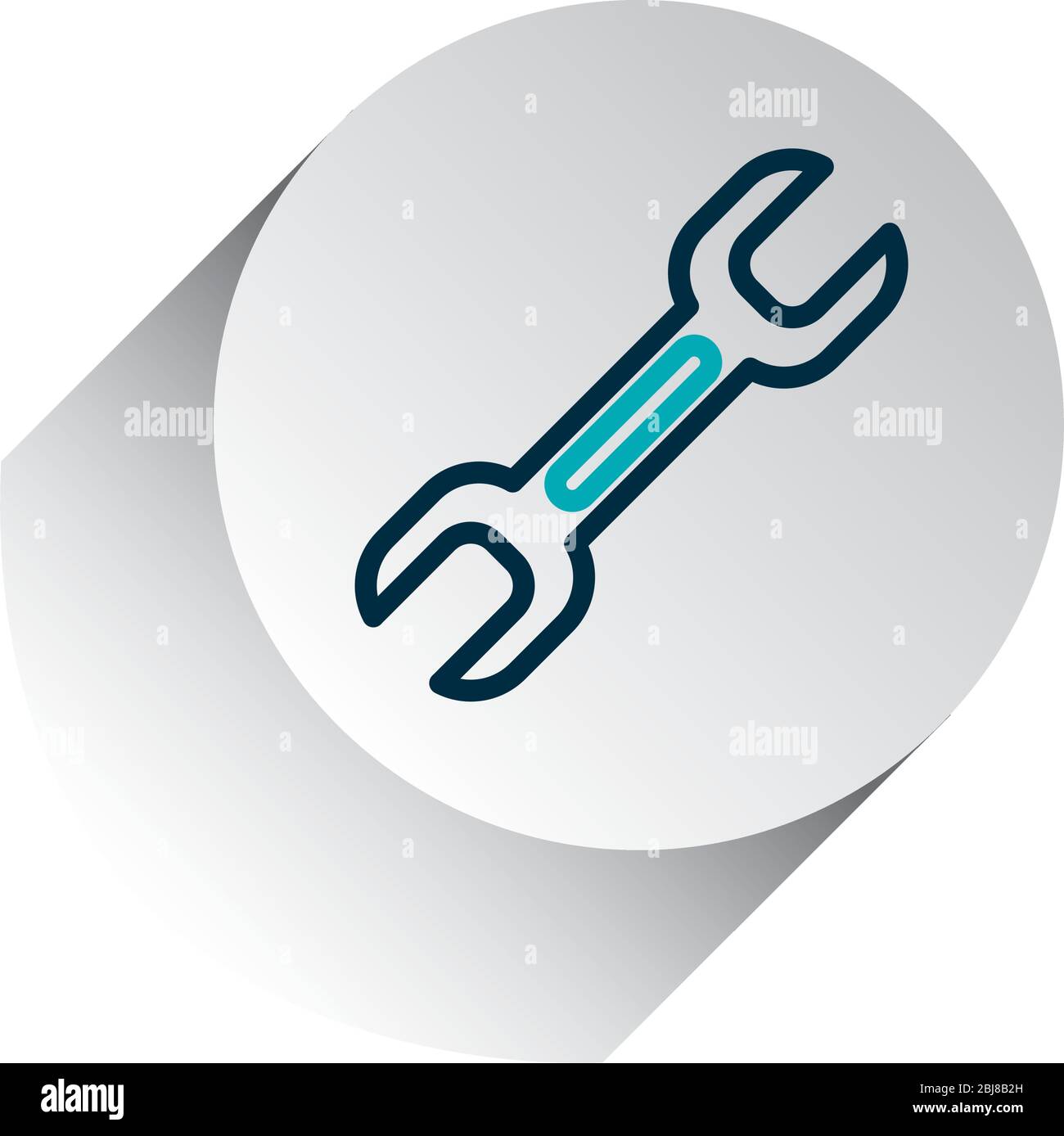wrench tool icon over white background, line gradient style, vector ...