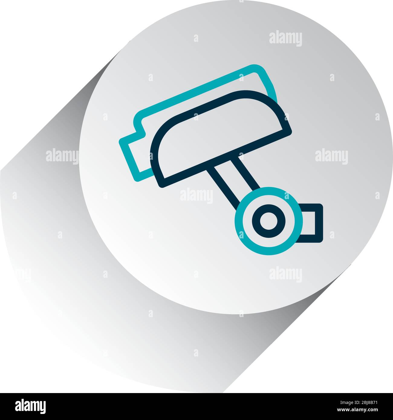 security camera icon over white background, line gradient style, vector ...