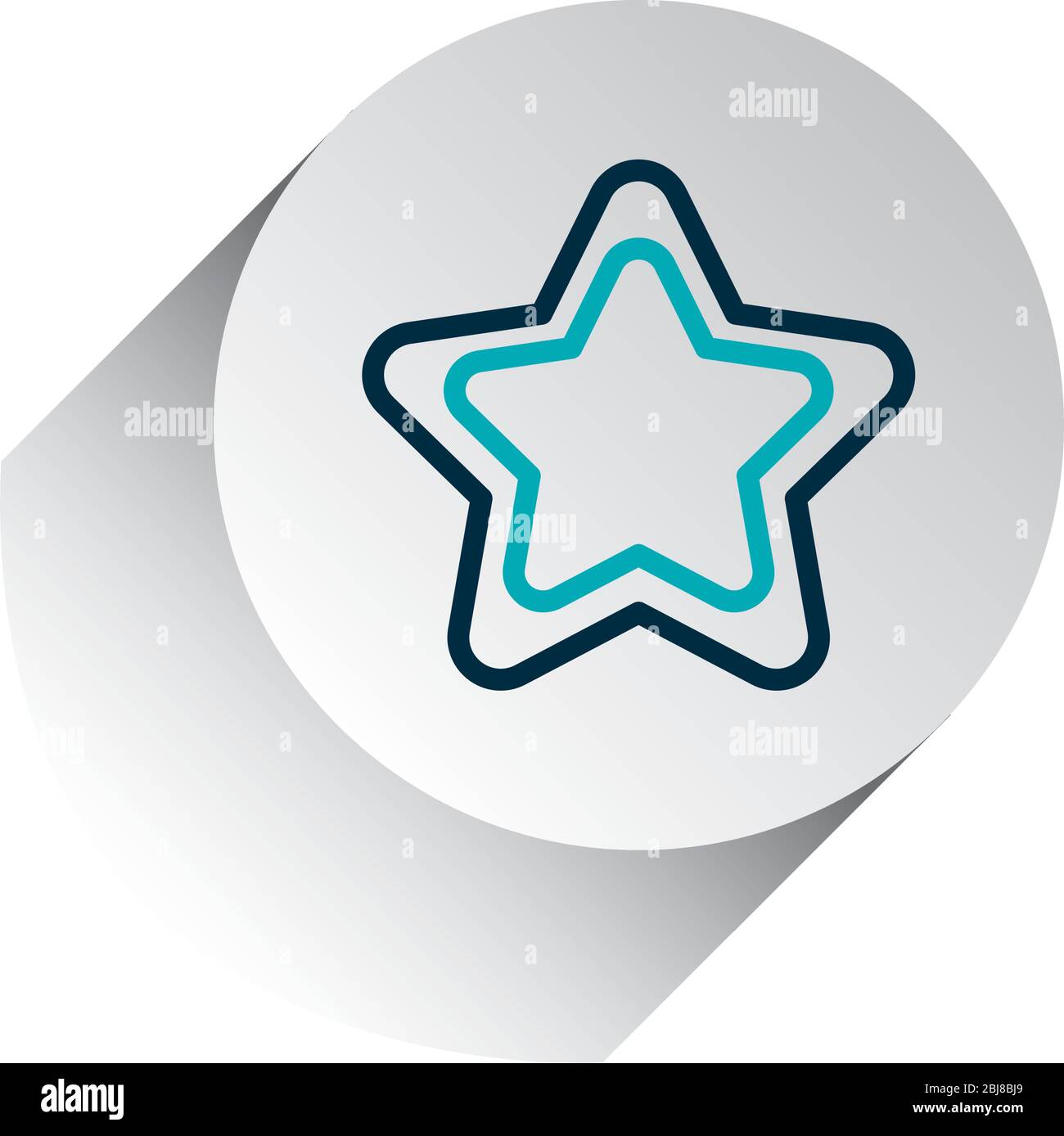 smartphone app buttons concept, favorite star icon over white ...