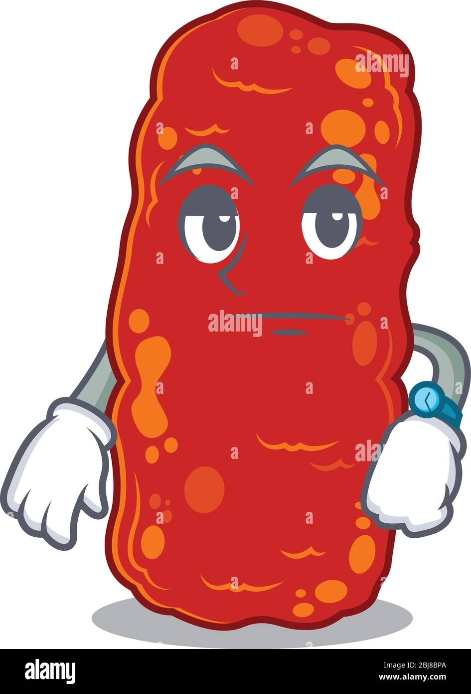 Mascot design of acinetobacter bacteria showing waiting gesture Stock Vector