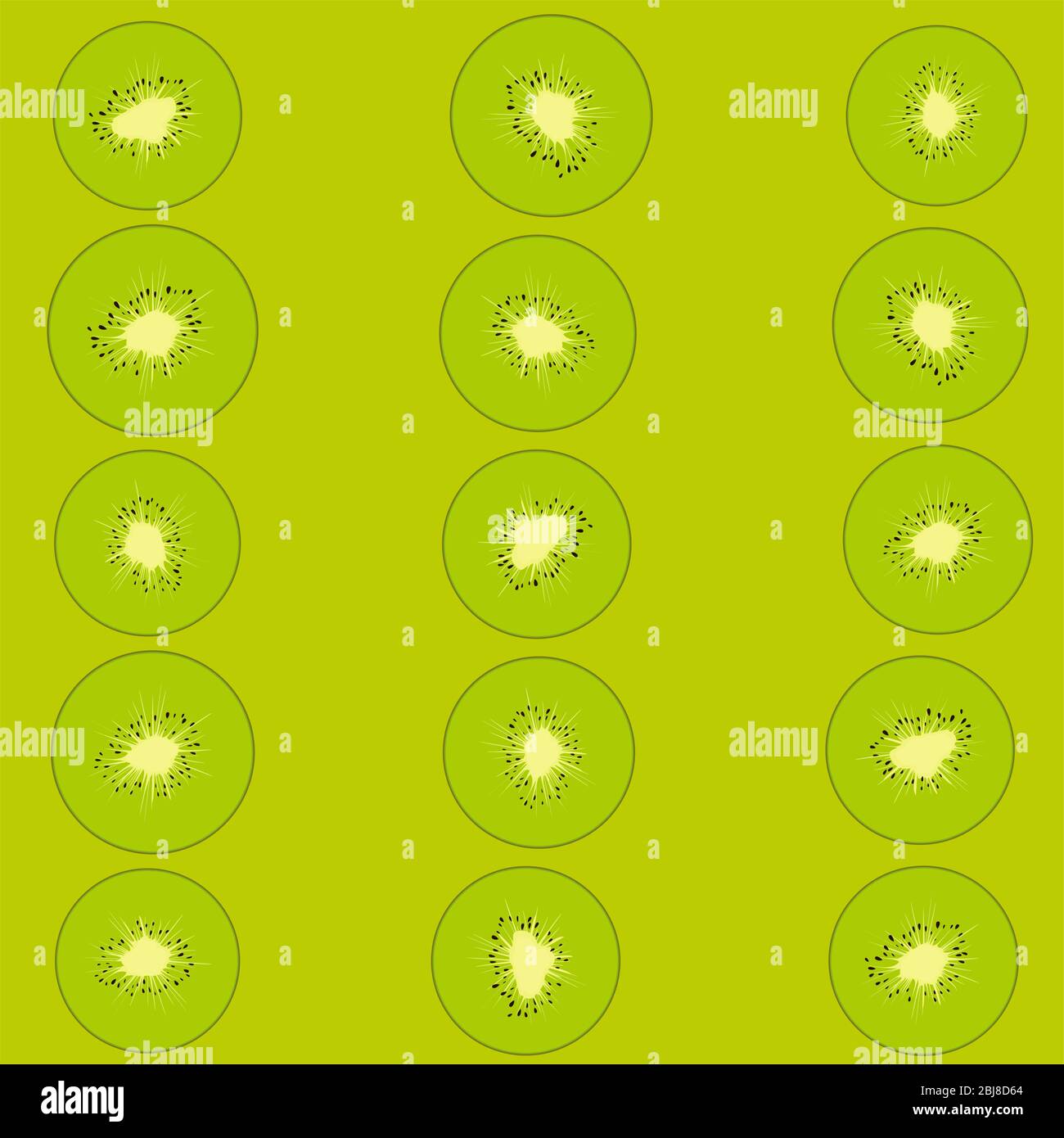 green kiwi pattern in in three vertical lines Stock Vector