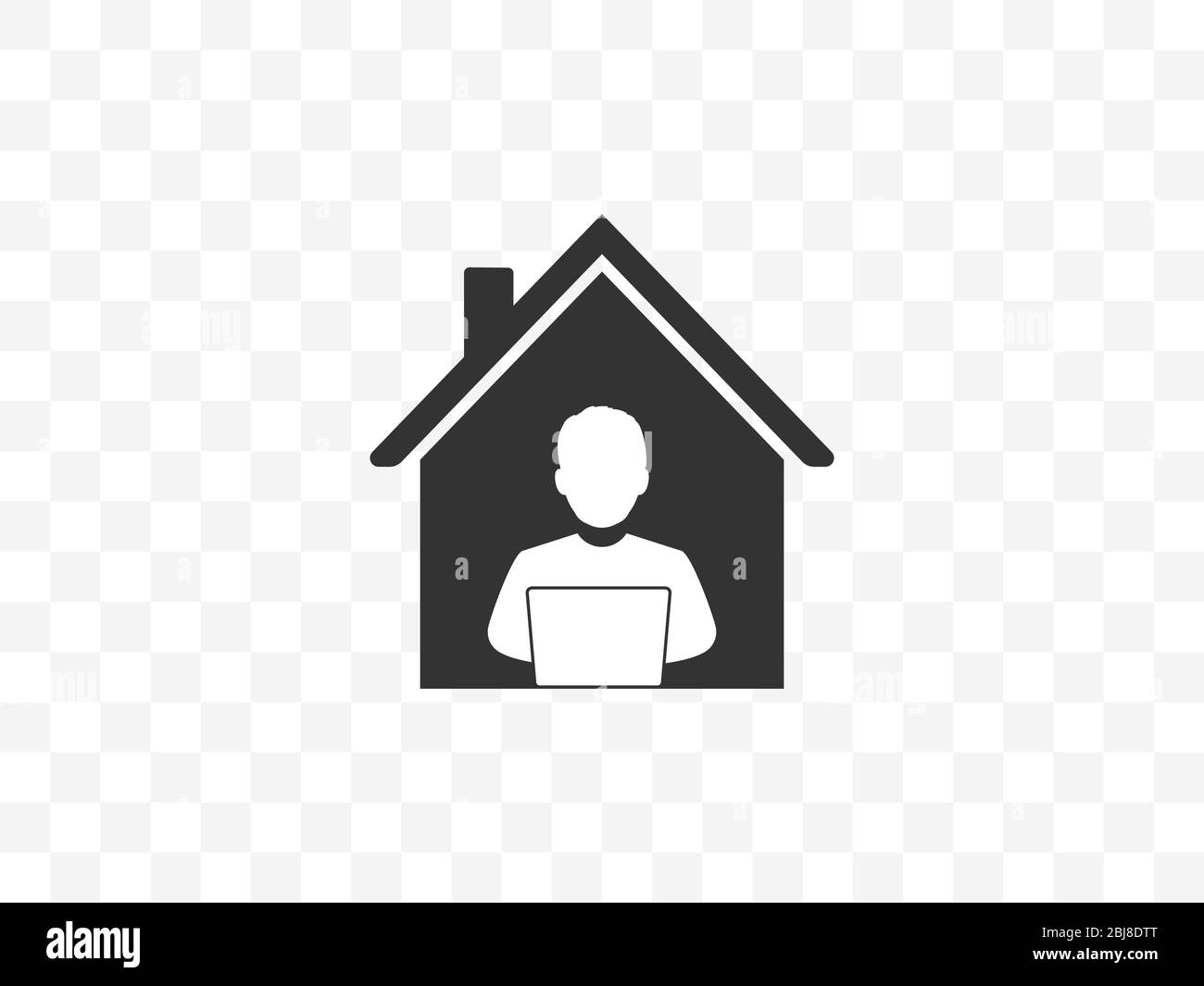 Work at home icon. Vector illustration, flat design. Stock Vector