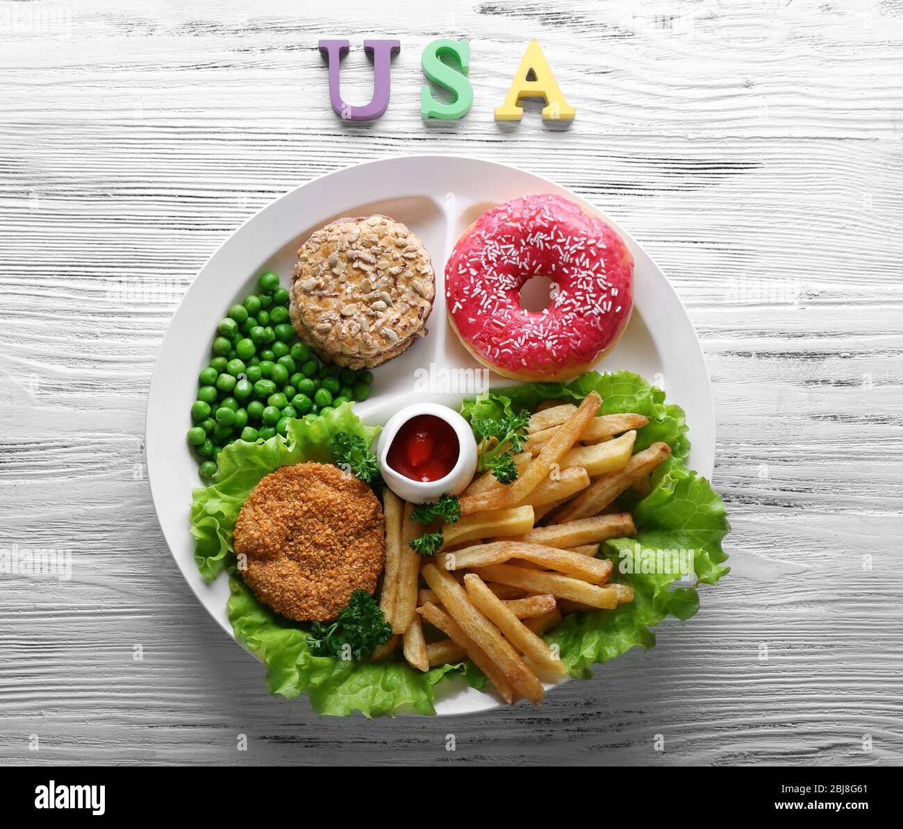 American food. Fast food. Top view Stock Photo - Alamy