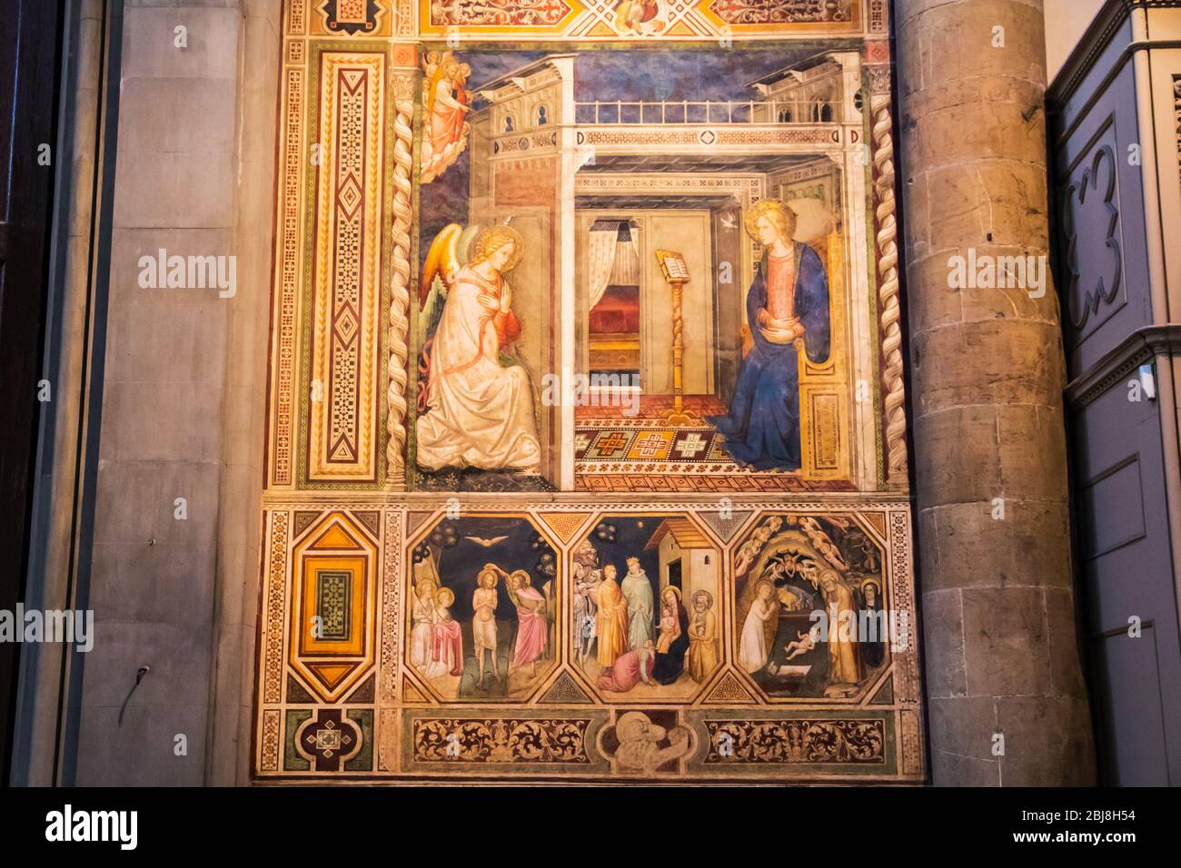 Annunciation to the Virgin Mary in Basilica Santa Maria Novella in Florence Italy Stock Photo