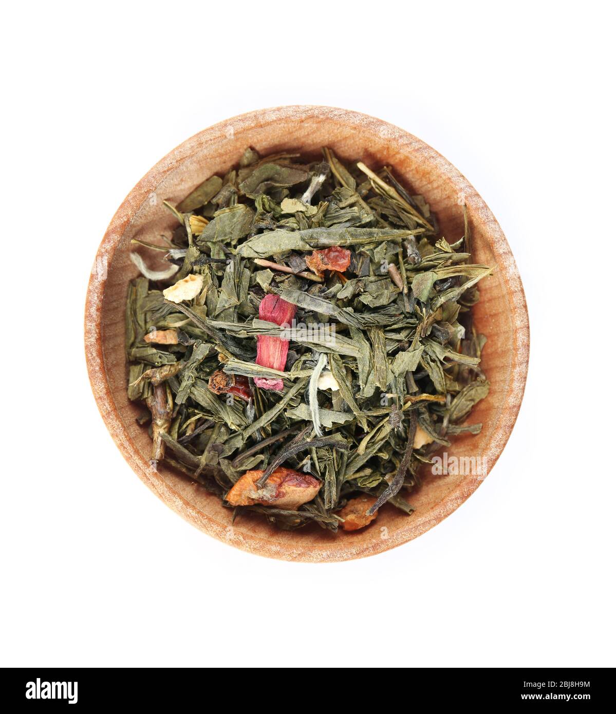 Dry tea in saucer isolated on white Stock Photo Alamy