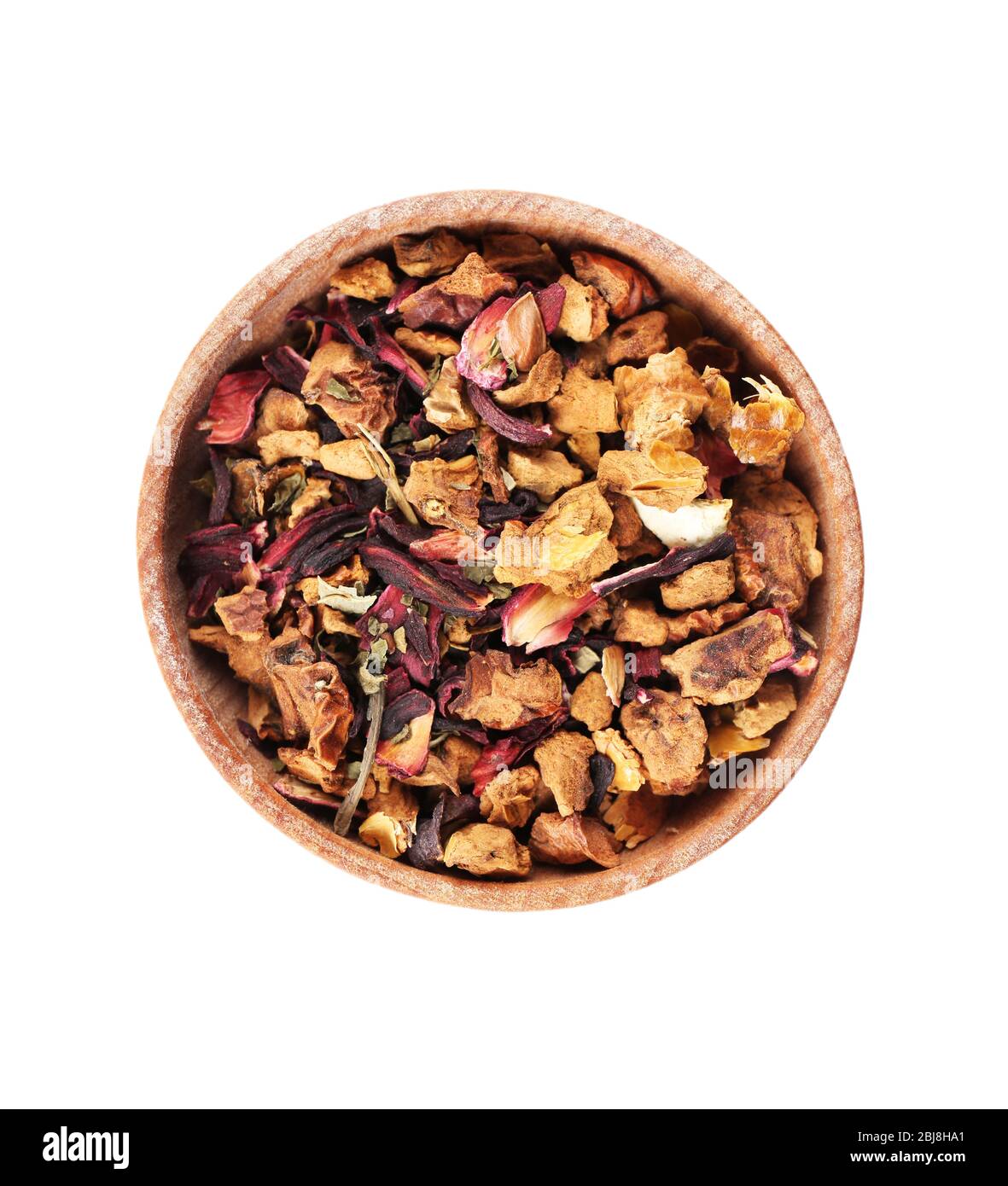 Dry tea in saucer isolated on white Stock Photo Alamy