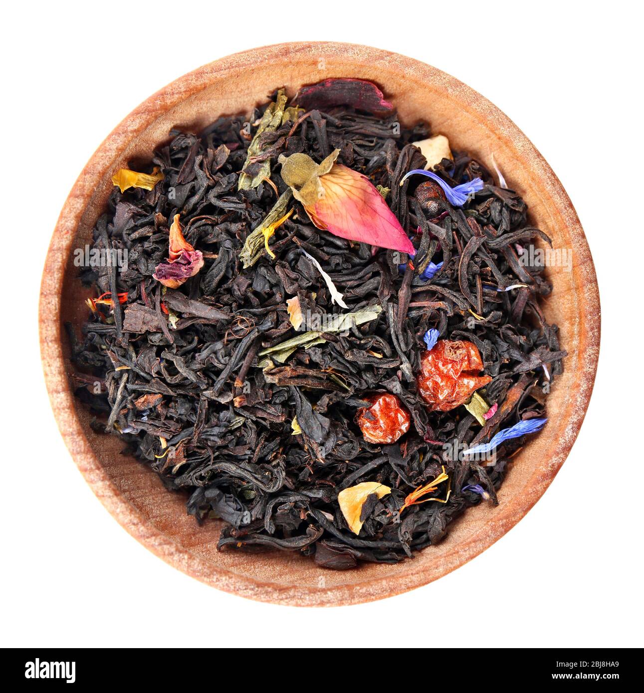 Dry tea in saucer isolated on white Stock Photo Alamy