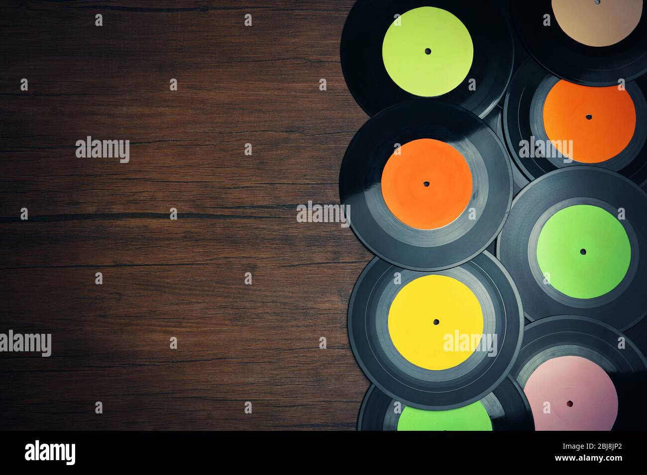 Colour vinyl records background hi-res stock photography and images - Alamy