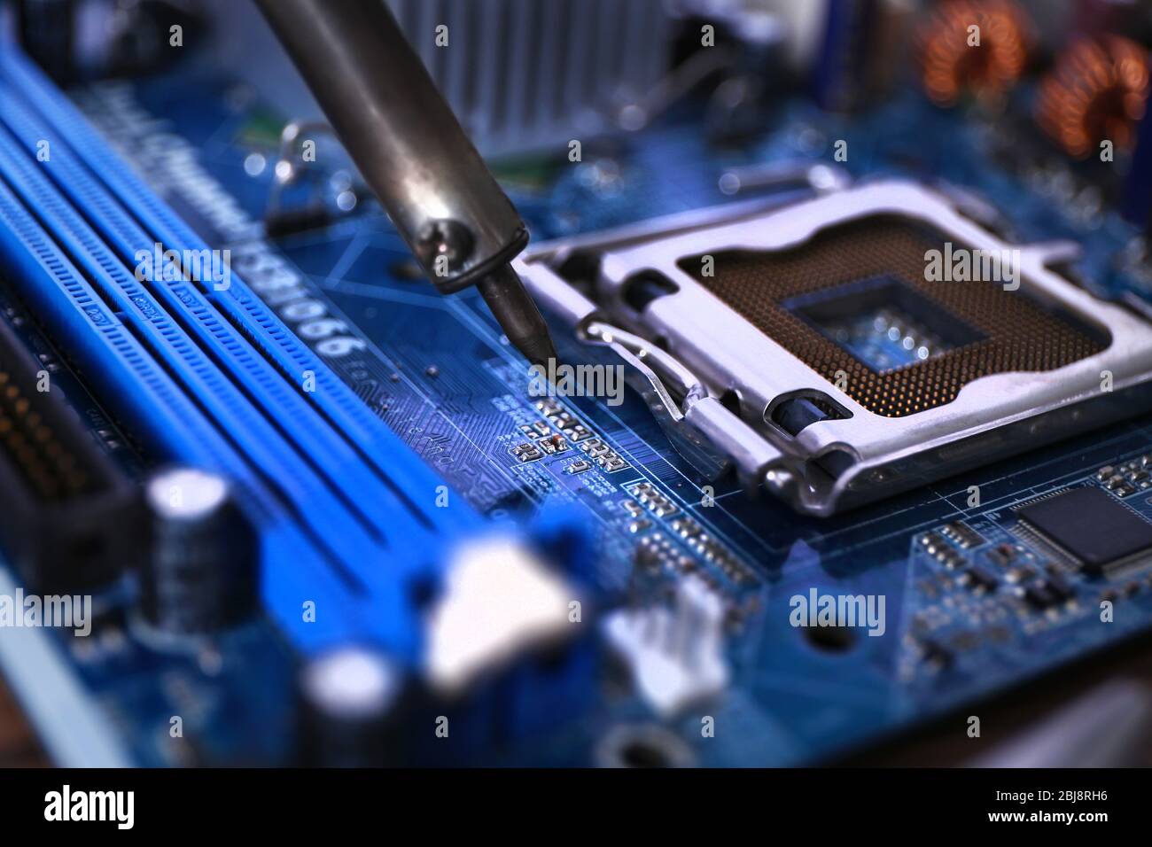 Soldering electronic circuits closeup Stock Photo Alamy