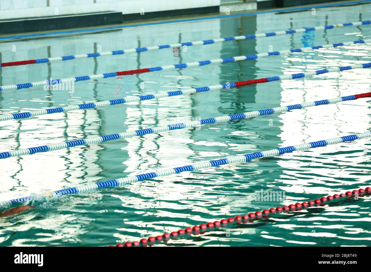 Background of water and markers in the swimming pool Stock Photo - Alamy