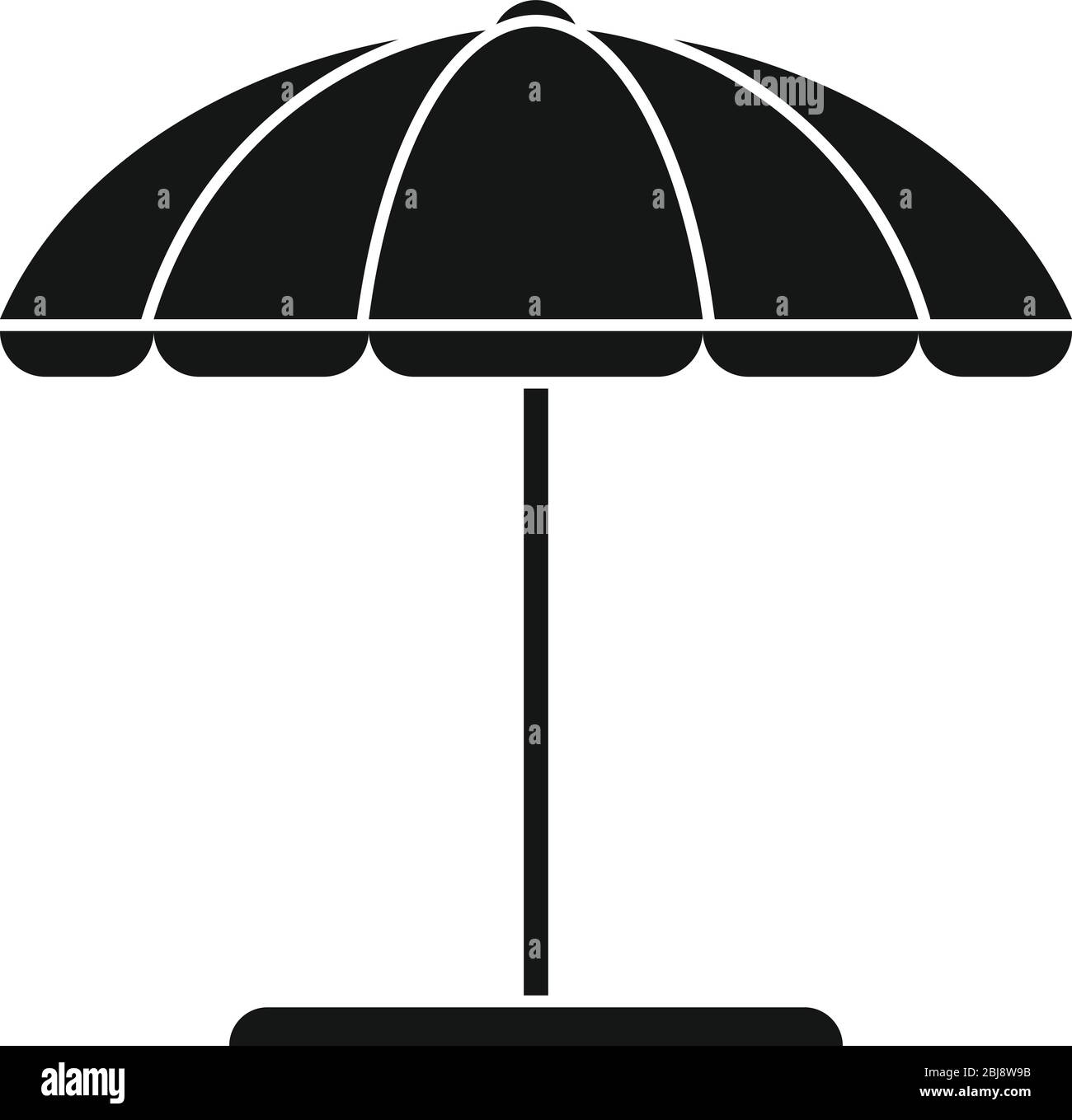 Beach umbrella icon. Simple illustration of beach umbrella vector icon