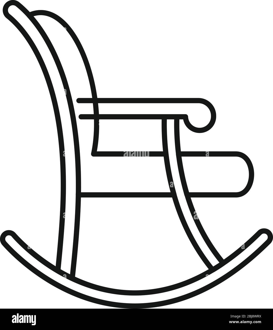 Rocking chair icon. Outline rocking chair vector icon for web design isolated on white