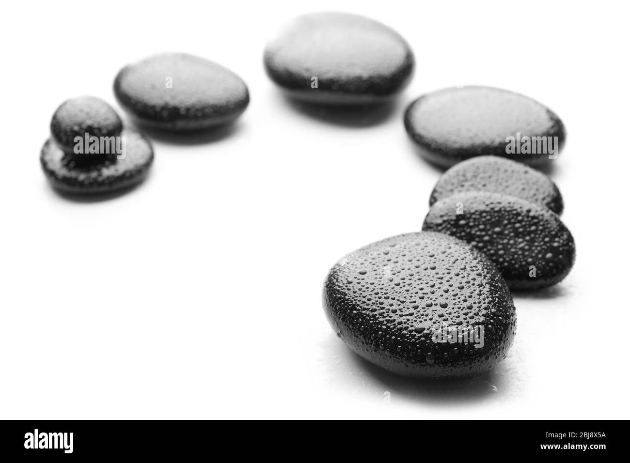 Black basalt stones Black and White Stock Photos & Images - Alamy