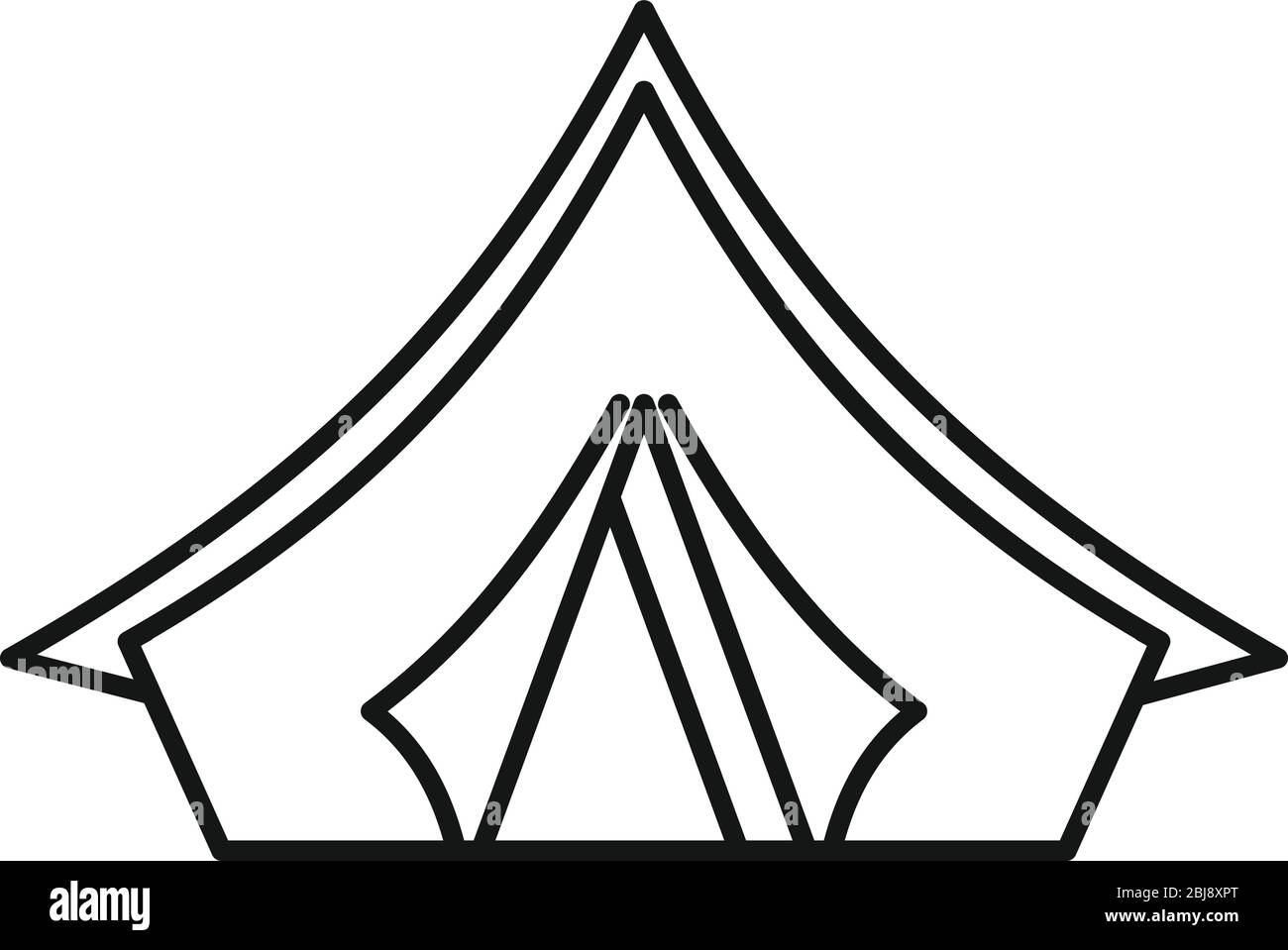 Camp tent icon. Outline camp tent vector icon for web design isolated ...