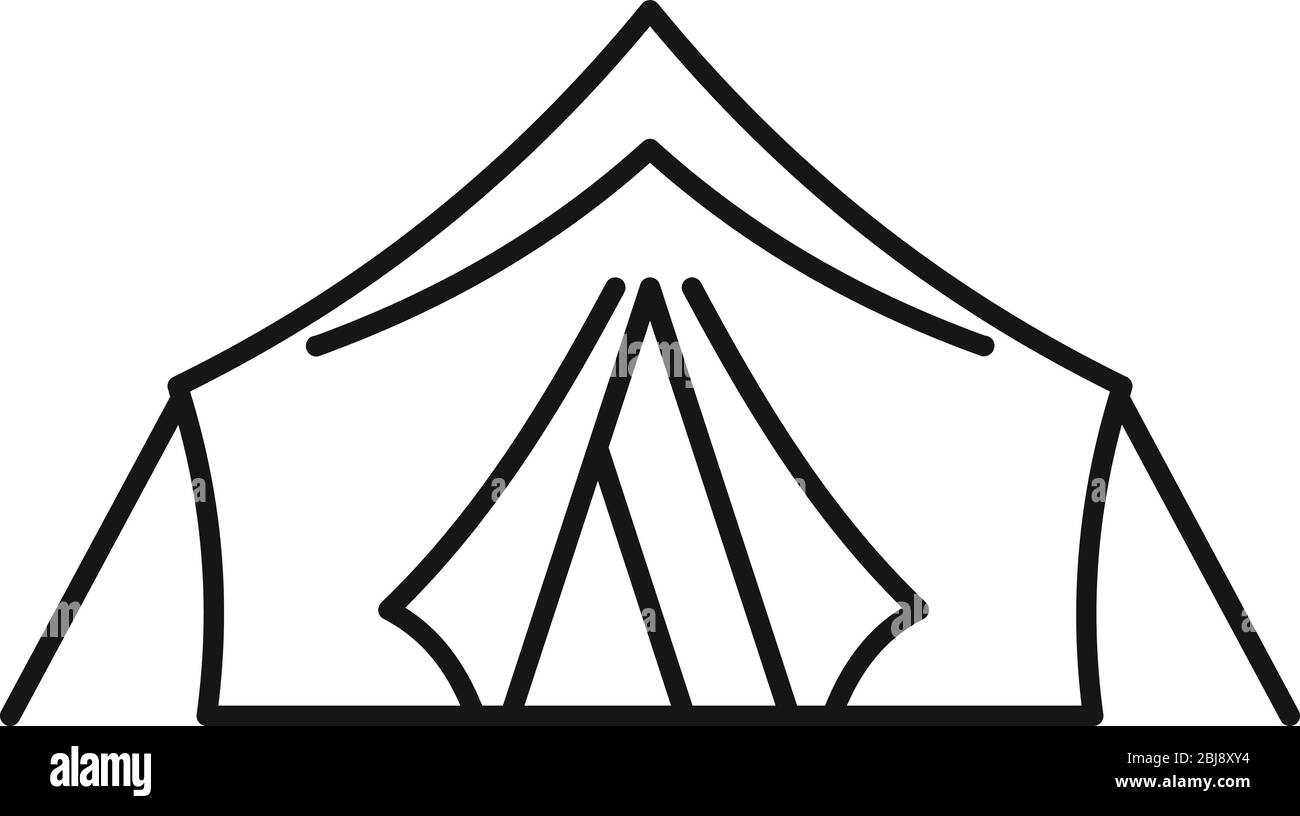 Outdoor hiking tent icon. Outline outdoor hiking tent vector icon for ...