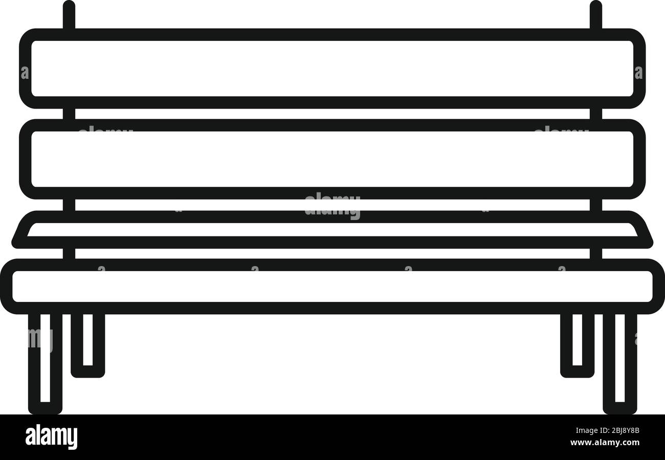Park bench icon. Outline park bench vector icon for web design isolated ...