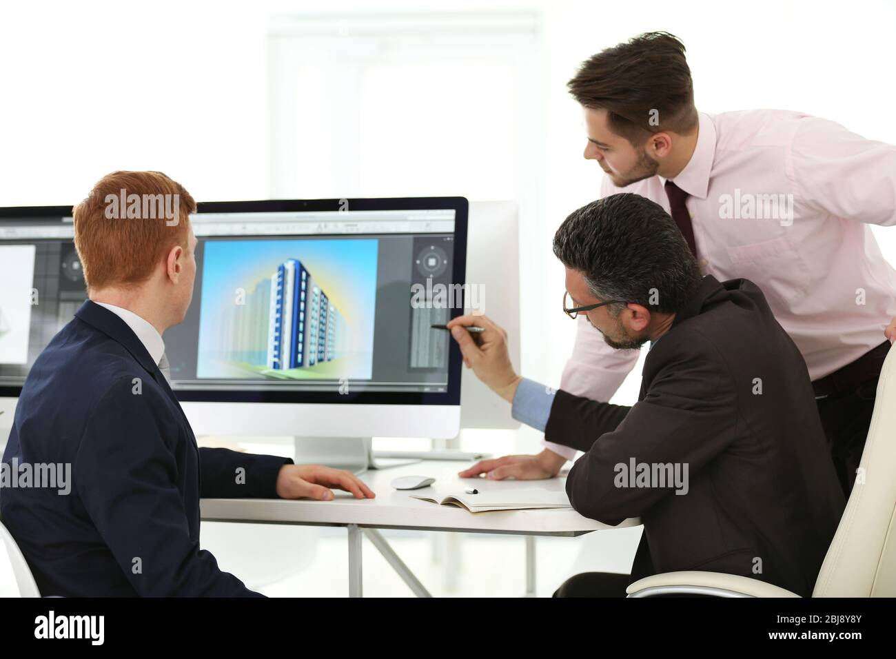 Young engineers working in the office Stock Photo