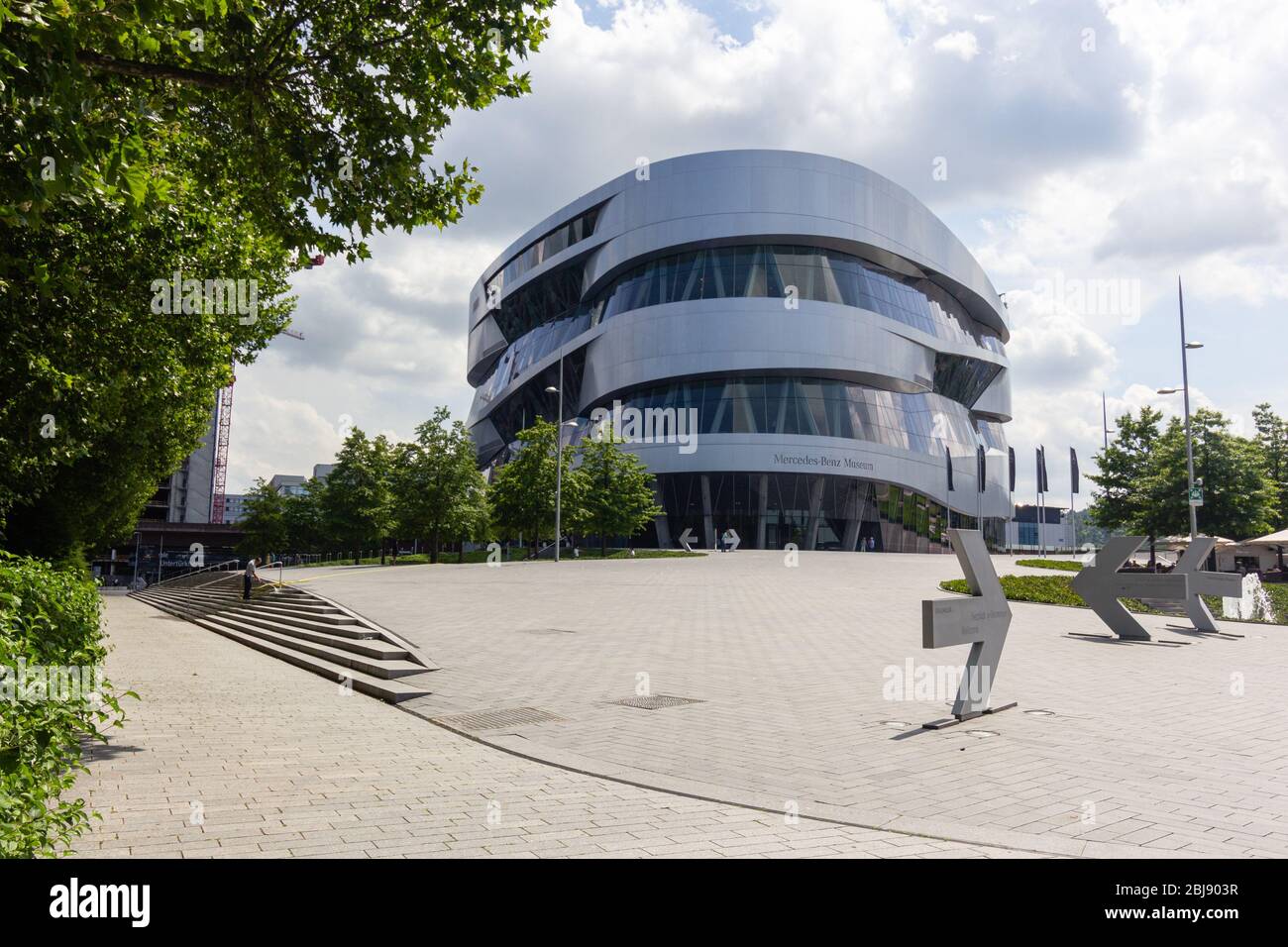 Stuttgart, Germany - July 2016: Scenic view on famous modern Mercedes ...