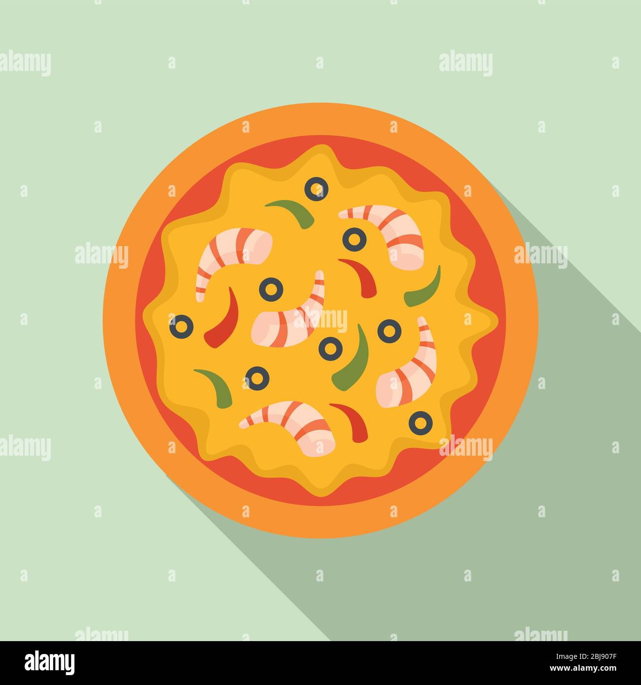 Shrimp pizza icon. Flat illustration of shrimp pizza vector icon for web  design Stock Vector Image \u0026 Art - Alamy, image size:1300x1389
