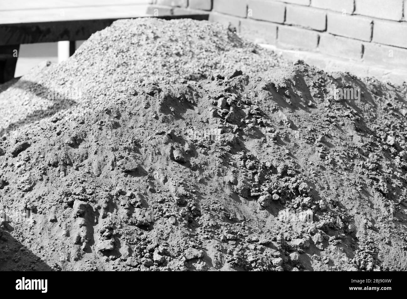 Big heap of cement, closeup Stock Photo