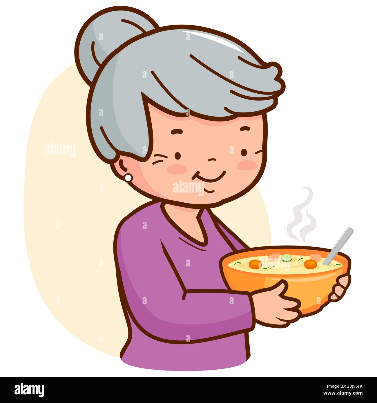 Old lady cooking illustration hi-res stock photography and images - Alamy