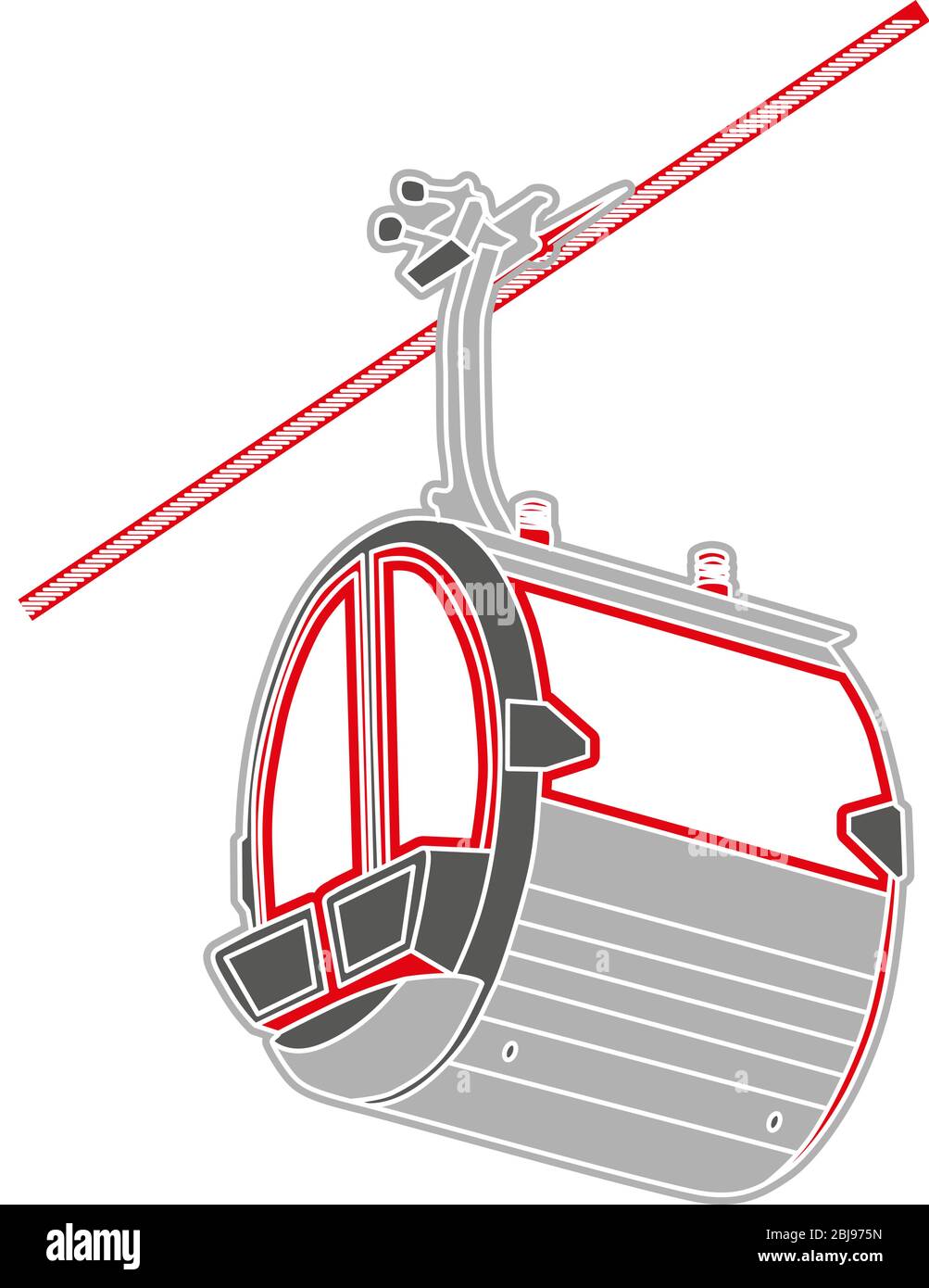 Cable car cabin - Vector Illustration Stock Vector