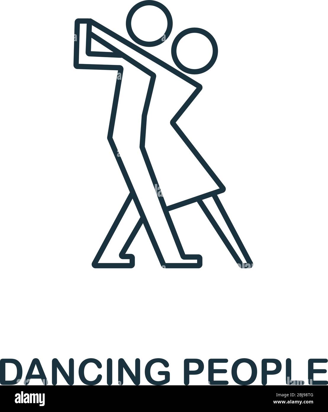 Dancing People icon from party collection. Simple line element Dancing People symbol for templates, web design and infographics Stock Vector