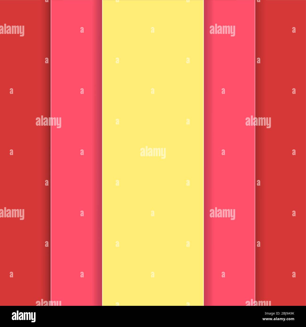 vertical red and yellow stripes paper cut vector background Stock Vector