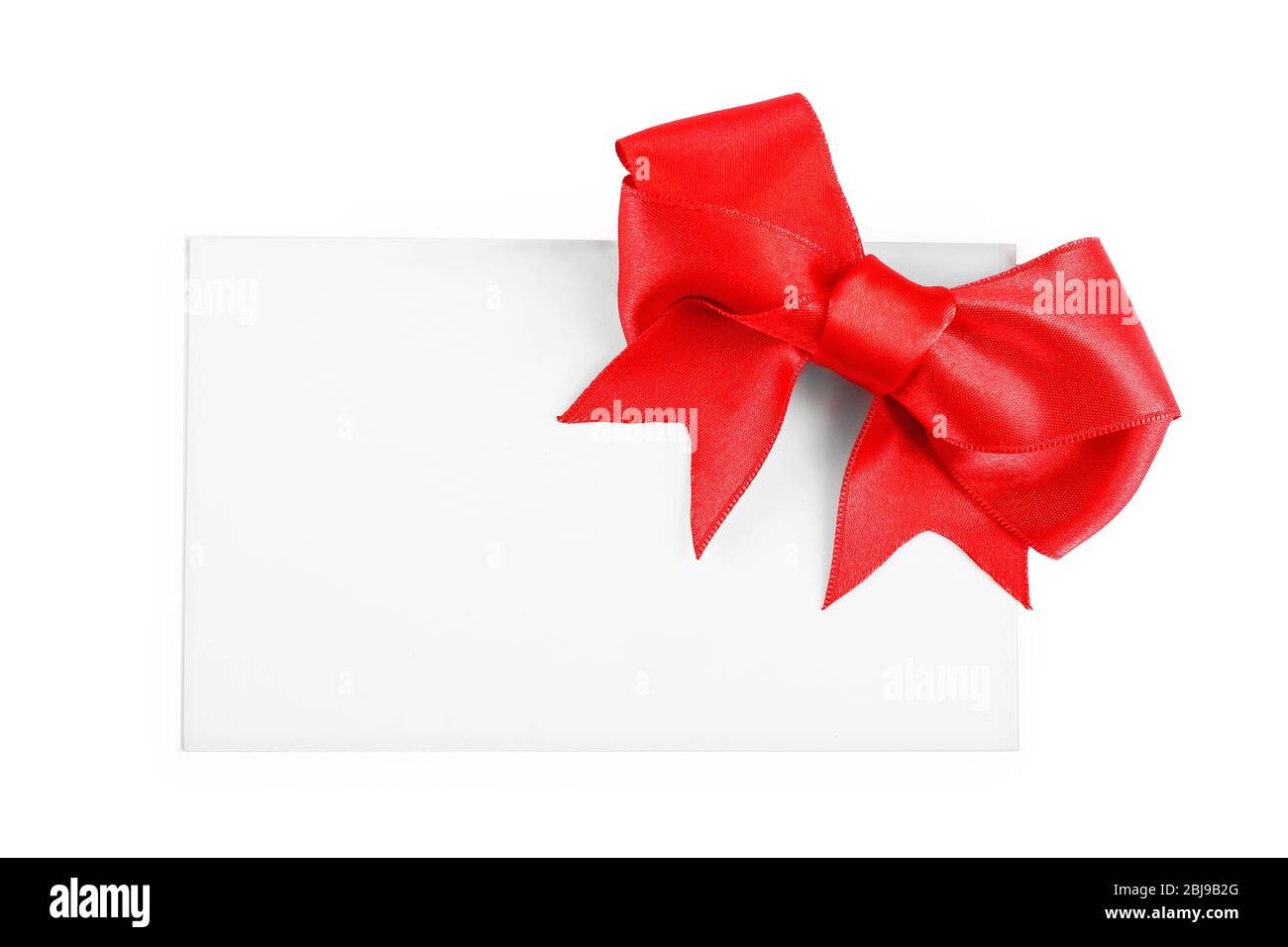 Note Card With Ribbon Note card with ribbon bow on white background Stock Photo - Alamy