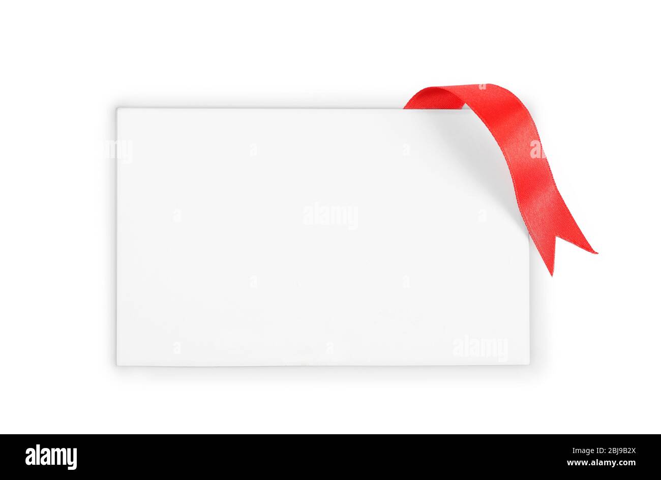 Red Ribbon Note Note card with red ribbon on white background Stock Photo - Alamy