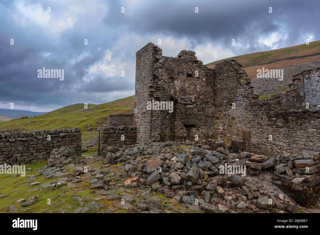 The ruins of Crackpot Halll near Keld, Swaledale, North Yorkshire Stock Photo