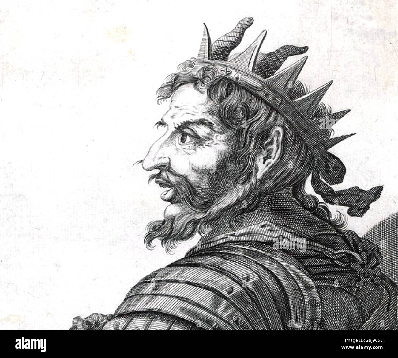 ATTILA THE HUN (c 406-453) 17th century image of the leader of a central European tribal empire Stock Photo