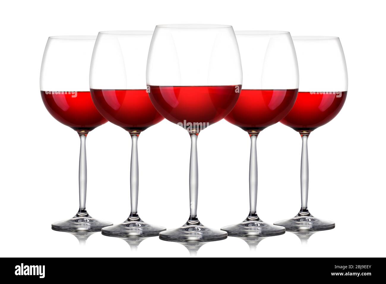 Set of glasses for red wine on white background Stock Photo Alamy