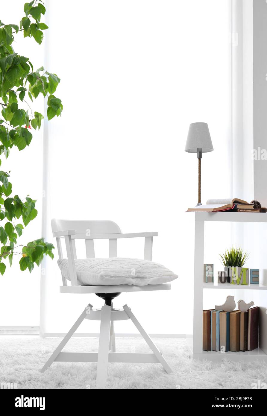 Modern chair in room design interior Stock Photo - Alamy