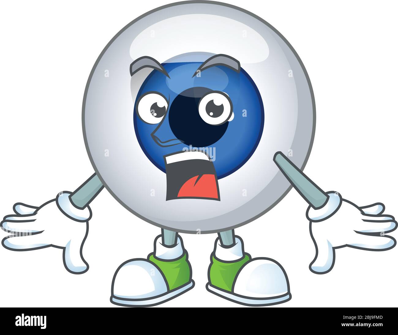 A cartoon design of human eye ball showing an amazed gesture Stock