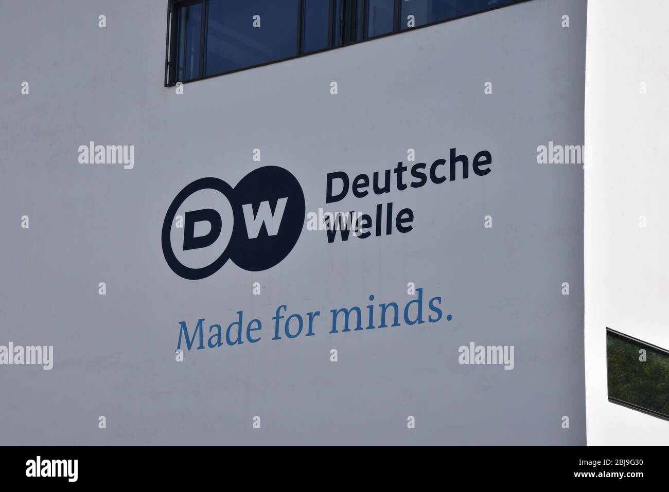 Bonn, Germany. 26th Apr, 2020. Logo, lettering of Deutsche Welle (DW), international broadcaster of the Federal Republic of Germany and member of ARD, It is broadcast in about 30 languages Credit: Horst Galuschka/dpa/Horst Galuschka dpa/Alamy Live News Stock Photo