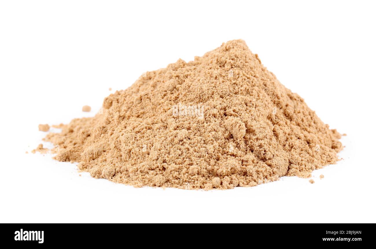 Powdered ginger isolated on white Stock Photo