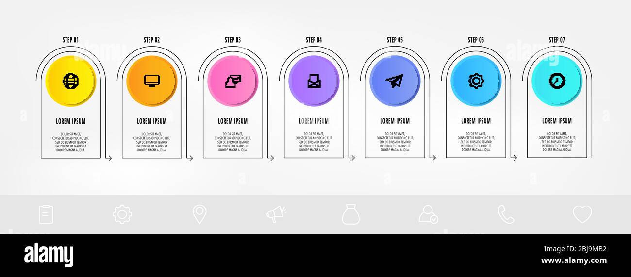 Vector template circle infographics. Business concept with 7 options ...